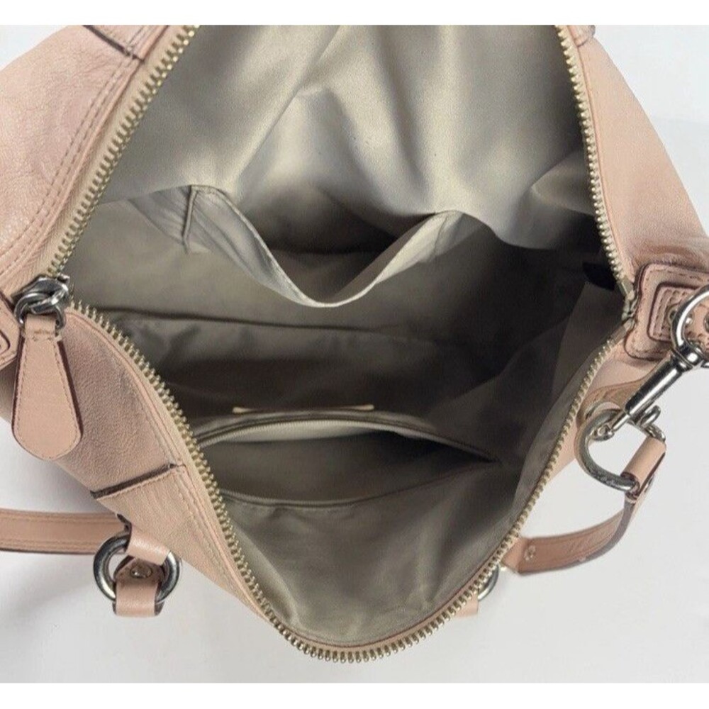 Coach Ashley Pink Leather 2way Purse Handbag Zip Convertible with dust bag - Picture 11 of 14